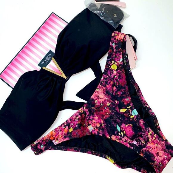 🔥VICTORIA SECRET SWIMSUIT 2 pc Large  push-up //large New #1 - Picture 1 of 9